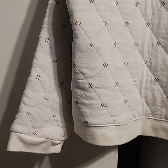 Madewell Swing Sweatshirt Womens XLarge Beige Quilted Boxy Cropped Cozy Lounge - Picture 9 of 12